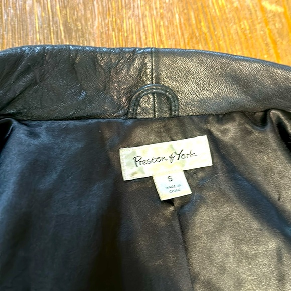 Vintage Sleek Edgy Sliming Detailed 90s Preston&York Soft Black Lamp Skin Jacket - Picture 10 of 14
